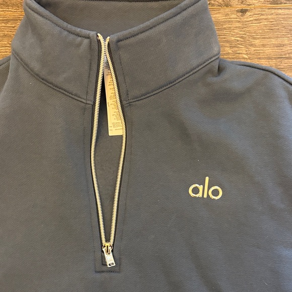 ALO Yoga Zip-Up Sweater in Slate - Picture 4 of 5